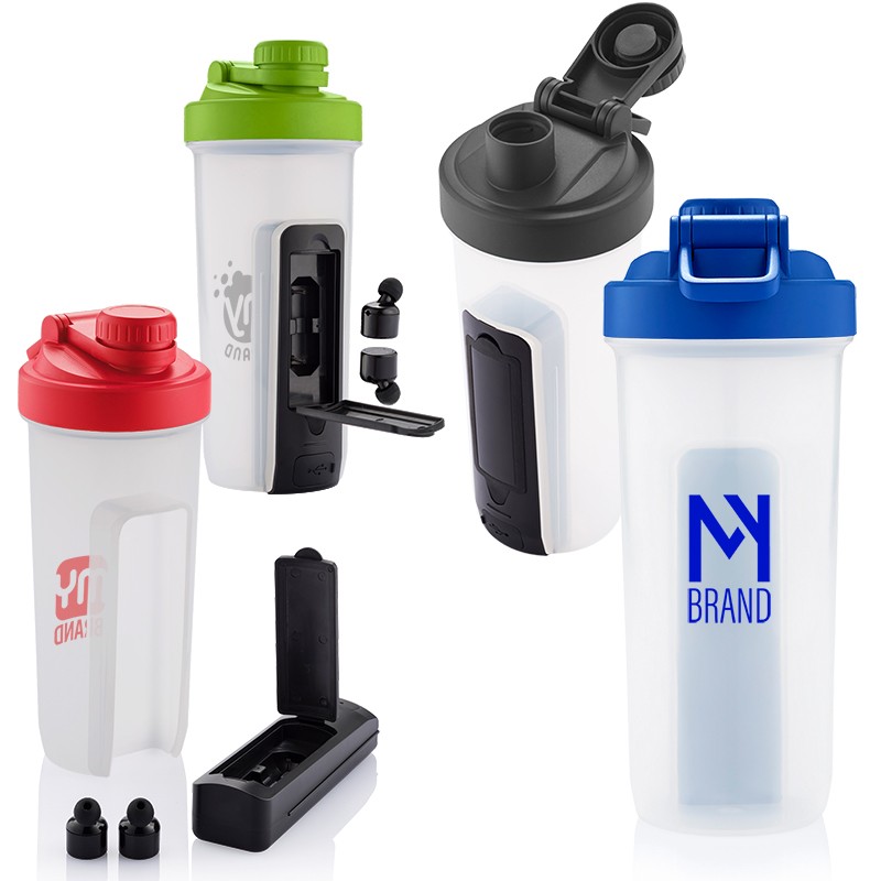 Shaker Fitness Bottle with Wireless Earbuds - 20 oz - Show ...
