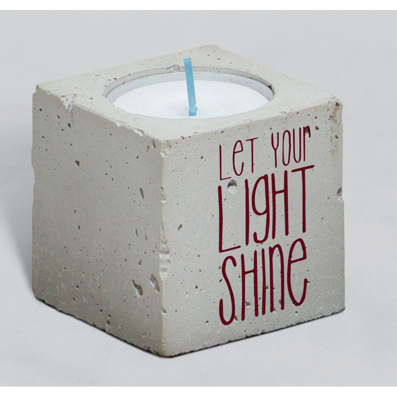 Concrete Cube Candle Holder - image