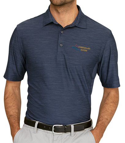 Greg Norman Play Dry® Heather Solid Polo - GNS9K477_Navy_Heather_silo_logo