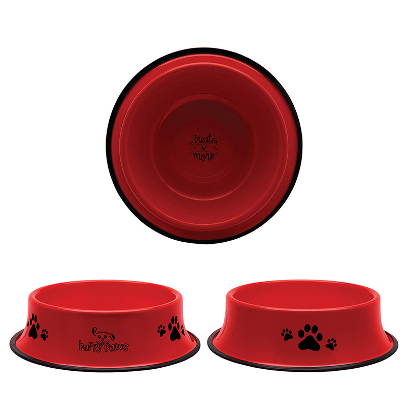 Stainless Steel Pet Bowl - dogbowlred