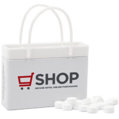 White Shopping Bag Mint Tin - sbwh_styled