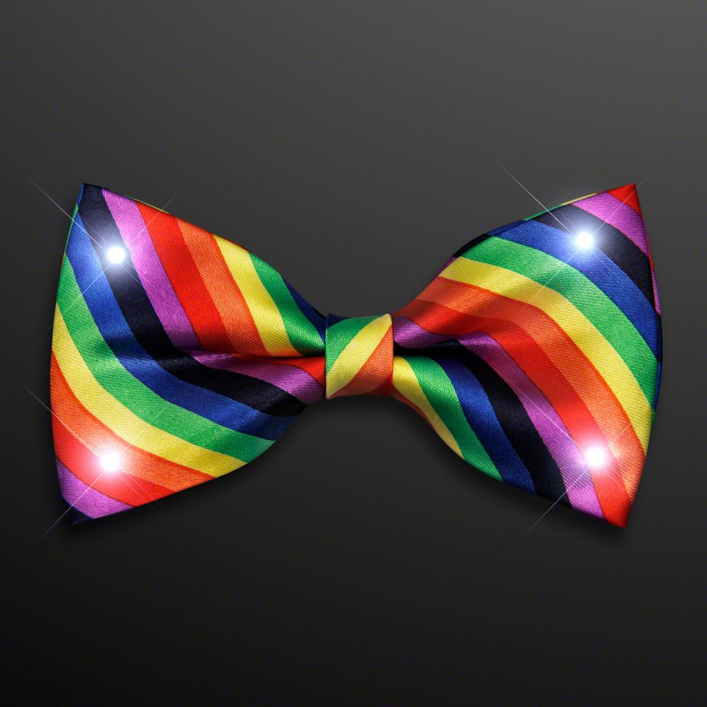 White LED Rainbow Stripe Bow Tie - 11791_rnbw_rainbow_bow_tie_frontv1_1200_11554813148