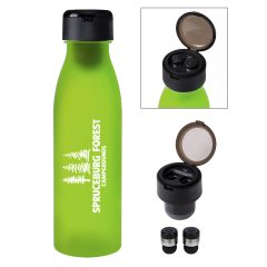 Tritan Merge Bottle with Wireless Earbuds - 2869_GRN_BLK_Silkscreen