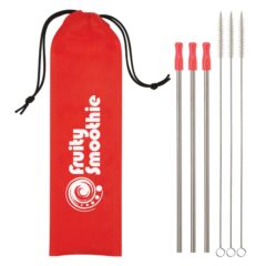 Stainless Steel Straw Kit – 3 Pack - 5211_RED_Silkscreen 1
