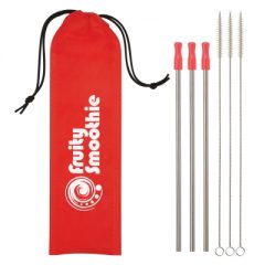 Stainless Steel Straw Kit – 3 Pack - 5211_RED_Silkscreen