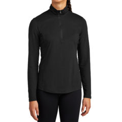 Sport-Tek® Ladies PosiCharge® Tri-Blend Wicking 1/4-Zip Pullover - 9509-BlkTriSld-0-LST407BlkTriSldModelFront1-1200W