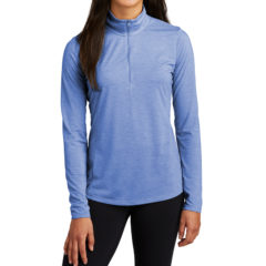 Sport-Tek® Ladies PosiCharge® Tri-Blend Wicking 1/4-Zip Pullover - 9509-TRoyHthr-0-LST407TRoyHthrModelFront1-1200W