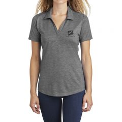 Sport-Tek ® Ladies PosiCharge ® Tri-Blend Wicking Polo - 9512-Darkgreyhthr-1-LST405DarkgreyhthrModelFront-1200W