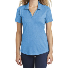 Sport-Tek ® Ladies PosiCharge ® Tri-Blend Wicking Polo - 9512-Pondbluehthr-1-LST405PondbluehthrModelFront-1200W