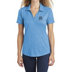 Sport-Tek ® Ladies PosiCharge ® Tri-Blend Wicking Polo - 9512-Pondbluehthr-1-LST405PondbluehthrModelFront-1200W