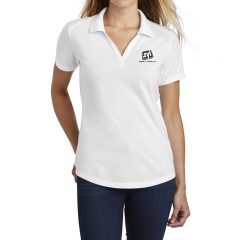Sport-Tek ® Ladies PosiCharge ® Tri-Blend Wicking Polo - 9512-White-1-LST405WhiteModelFront-1200W