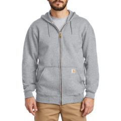 Carhartt® Midweight Hooded Zip-Front Sweatshirt - 9601-Heathergrey-1-CTK122HeathergreyModelFront-1200W
