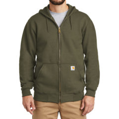 Carhartt® Midweight Hooded Zip-Front Sweatshirt - 9601-Moss-1-CTK122MossModelFront-1200W