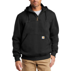 Carhartt® Rain Defender® Paxton Heavyweight Hooded Zip Mock Sweatshirt - 9605-Black-1-CT100617BlackModelFront-1200W