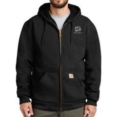 Carhartt ® Rain Defender ® Rutland Thermal-Lined Hooded Zip-Front Sweatshirt - 9607-Black-1-CT100632BlackModelFront-1200W