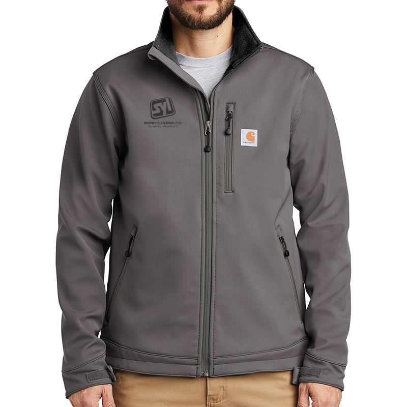Carhartt ® Crowley Soft Shell Jacket - 9608-Charcoal-1-CT102199CharcoalModelFront-1200W