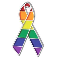 Rainbow Pride Awareness Ribbon Lapel Pin - A6174