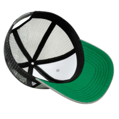 Blended Wool Acrylic Modified Flat Bill with Mesh Back Cap - i3035-blank-heather-black-inside-view