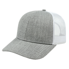 Blended Wool Acrylic Modified Flat Bill with Mesh Back Cap - i3035-blank-heather-white-fr-500px