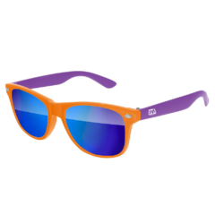 Kids’ Two Tone Retro Mirror Lens Sunglasses - twotonekidsretromirrorsunglassesorangepurpleblue