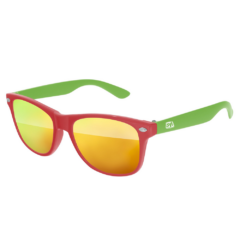 Kids’ Two Tone Retro Mirror Lens Sunglasses - twotonekidsretromirrorsunglassesredgreenwarm