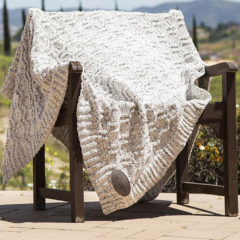 Vanilla Cookie Heather Cable Knit Chenille Blanket - vanillacookie