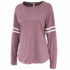 Women’s Triblend Stripe Long Sleeve T-Shirt - 5237_maroon_2_2