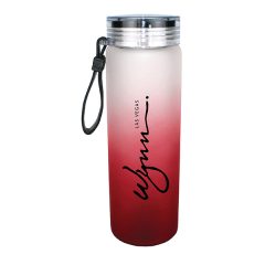 Halcyon® Frosted Glass Bottle with Screw on Lid – 20 oz - 68010-red_2