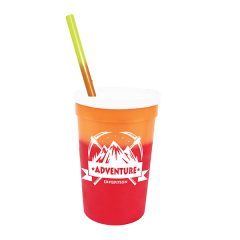 Mood™ Stadium Cup/Straw/Lid Set – 22 oz - 70922-orange-to-tropical-red_1