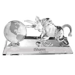 Crystal Bull and Globe Set Award