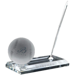 Crystal Pen Stand Sets - baseballcrystalpenstandset