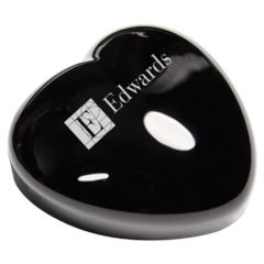 Colored Crystal Heart Paperweight - coloredcrystalheartpaperweightblack