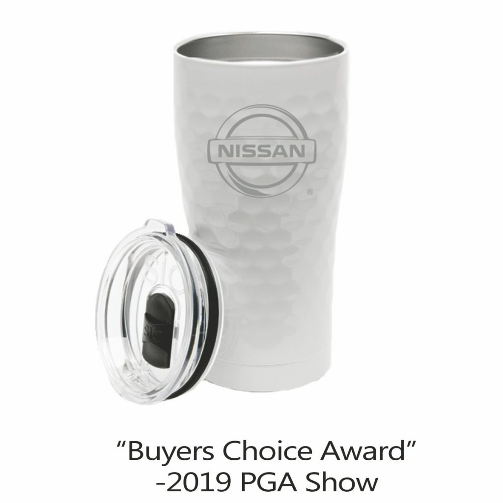 Dimpled Golf Ball Stainless Steel Tumbler – 20 oz - image