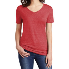 JERZEES® Ladies Snow Heather Jersey V-Neck T-Shirt - 10135-Red-1-88WVRedModelFront-1200W