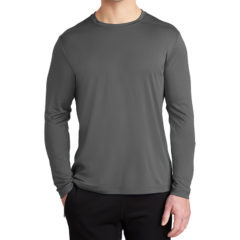 Sport-Tek® Posi-UV™ Pro Long Sleeve Tee - 9648-DarkSmokeGry-1-ST420LSDarkSmokeGryModelFront-1200W