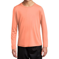 Sport-Tek® Youth Posi-UV™ Pro Long Sleeve Tee - 9649-SoftCoral-1-YST420LSSoftCoralModelFront-1200W