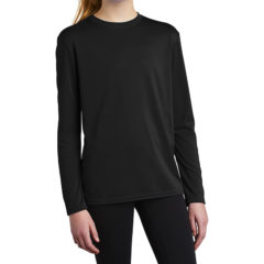 Port & Company™ Youth Long Sleeve Performance Tee - 9698-JetBlack-1-PC380YLSJetBlackModelAlt-1200W