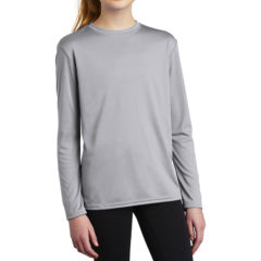 Port & Company™ Youth Long Sleeve Performance Tee - 9698-Silver-1-PC380YLSSilverModelAlt-1200W