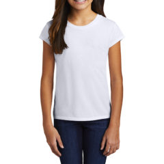 District® Girls Perfect Tri® Tee - 9702-White-1-DT130YGWhiteModelFront-1200W