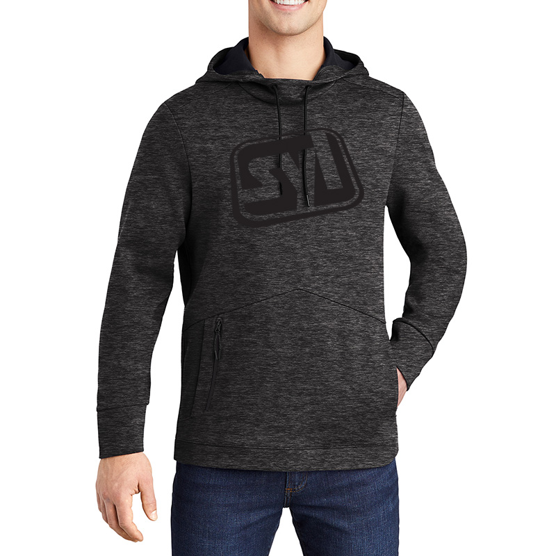 Sport-Tek ® Triumph Hooded Pullover - 9737-BlackHthr-1-ST280BlackHthrModelFront-1200W