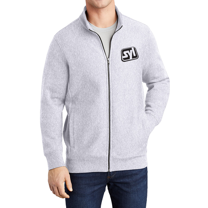 Sport-Tek ® Super Heavyweight Full-Zip Sweatshirt - 9739-AthlHeather-1-ST284AthlHeatherModelFront-1200W