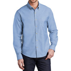Port Authority® Untucked Fit SuperPro™ Oxford Shirt - 9742-OxfordBlue-1-S651OxfordBlueModelFront-1200W