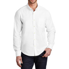 Port Authority® Untucked Fit SuperPro™ Oxford Shirt - 9742-White-1-S651WhiteModelFront-1200W