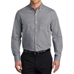 Port Authority® Broadcloth Gingham Easy Care Shirt - 9743-BlackWhite-1-W644BlackWhiteModelFront-1200W
