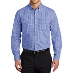 Port Authority® Broadcloth Gingham Easy Care Shirt - 9743-TrueRoyalWht-1-W644TrueRoyalWhtModelFront-1200W