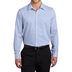 Port Authority® Pincheck Easy Care Shirt - 9744-BlueHorizWht-1-W645BlueHorizWhtModelFront-1200W