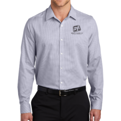 Port Authority ® Pincheck Easy Care Shirt - 9744-GustyGreyWht-1-W645GustyGreyWhtModelFront-1200W