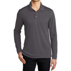 Port Authority® Dry Zone® UV Micro-Mesh Long Sleeve Polo - 9754-Graphite-1-K110LSGraphiteModelFront1-1200W