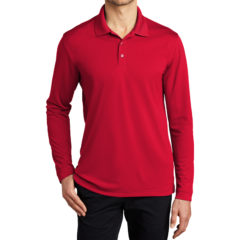 Port Authority® Dry Zone® UV Micro-Mesh Long Sleeve Polo - 9754-RichRed-1-K110LSRichRedModelFront1-1200W