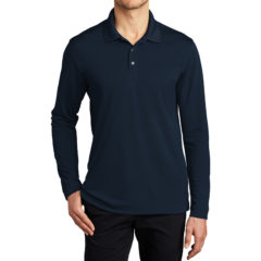 Port Authority® Dry Zone® UV Micro-Mesh Long Sleeve Polo - 9754-RiverBlNv-1-K110LSRiverBlNvModelFront3-1200W
